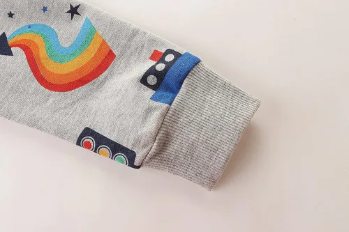 Vista 5 de Sudaderas para niños pequeños, cuello redondo, sin botones, de algodón, manga larga, para otoño, niños de 1 a 7 años