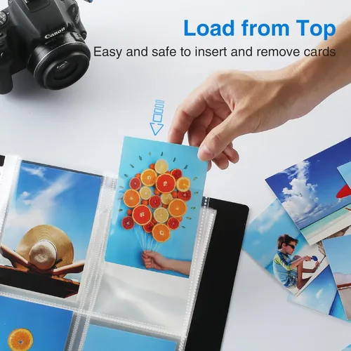 Vista 6 de Sooez Paquete de 30 fundas de fotos para carpeta de 3 anillos (240 imágenes), 3.5 x 5, protectores de páginas de plástico resistentes, fundas