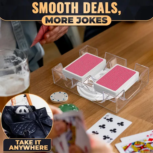Vista 9 de Soporte de cartas giratorio 360° – Bandeja compacta de plástico para un fácil acceso, 2 cubiertas con rotación suave Organiza múltiples mazos