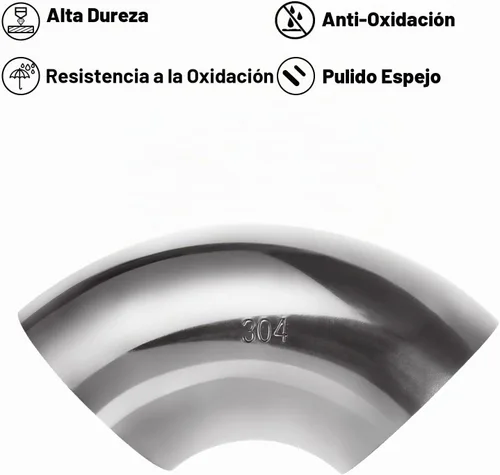 Vista 3 de Paquete de 4 codos curvados de mandril de acero inoxidable 304, tubo de codo de escape de 90 grados, codo de mandril de 2.5 pulgadas de diámetro