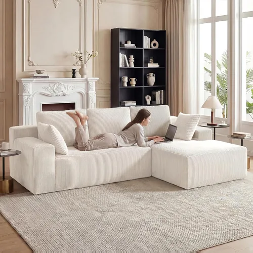 Vista 6 de Cloud - Sofá modular sin hueso para sala de estar, sofá modular en forma de L con asiento profundo de gran tamaño orientado a la derecha, sofá de 3