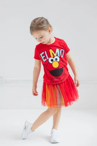 Vista 2 de Sesame Street Elmo - Conjunto de falda de malla y coletero para niñas