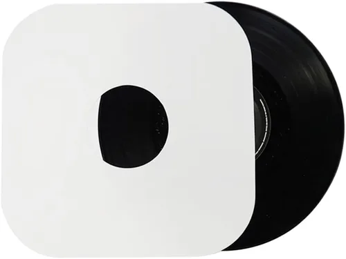 Vista 7 de Mangas internas de registro EP de 7 ″, cubiertas blancas de protección de papel Kraft de 3.53 oz, 20 piezas Fundas de disco de vinilo de papel