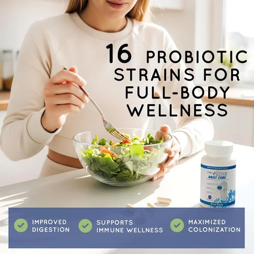 Vista 2 de Essential Source TriActive Biotics Cuidado intestinal digestivo diario, 30 cápsulas Probiotics For Women And Men, 6 Billion CFU Prebiotic Blend