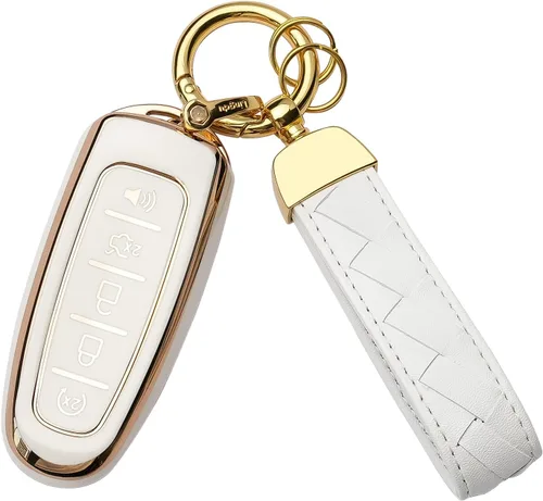 Vista 8 de Funda para llavero Ford para CMAX Escape Focus Edge Expedition Explorer Flex Taurus Smart Key Shell Case (negro)