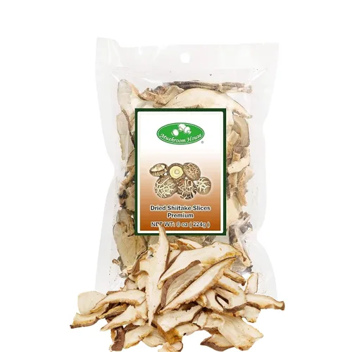 Vista 9 de Mushroom House (MUSI1) Rebanadas secas de hongos shiitake, 1 onza