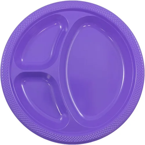 Vista 46 de Platos para fiesta de plástico redondos y cuadrados colorido de 7, 8, y 9 pulgadas, 10/20 platos por paquete, Negro