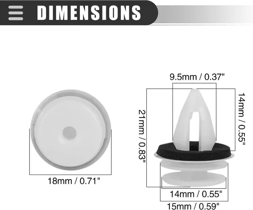 Vista 3 de Motoforti Retenedor, Clips de coche, para BMW 528i 2008-2010, plástico, 51418224768, blanco, 20 piezas