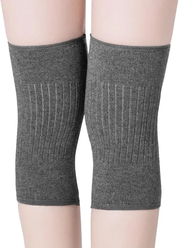Vista 2 de Rodilleras de cachemira para hombre y mujer, calentador de piernas, de lana térmica, cálidas, para invierno, ciclismo, esquí, correr, rodilleras