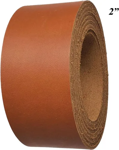 Vista 8 de Tiras de cuero 1.25 pulgadas de ancho – Miel Waxy Latigo tira de cuero hasta 96 pulgadas de largo – 6-7 oz (0.094 – 0.110 in) de piel Pitka