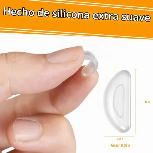 Vista 2 de Almohadillas de silicona para la nariz, adhesivas, hipoalergénicas, para lentes y lentes de sol, 12 pares