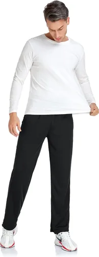 Vista 6 de SPOSULEI Men's Sweatpants with Zipper Pockets Open Bottom Athletic Pants for Jogging, Workout, Gym, Running, Training