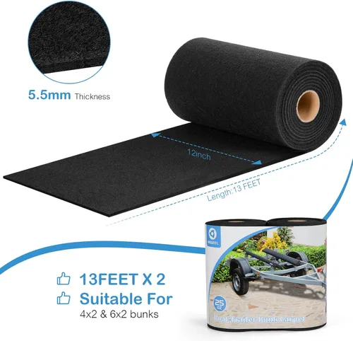 Vista 4 de Ultra - Premium Boat Trailer Bunk Carpet - 28oz/30oz Extra Thick,12 Inch Wide, Marine - Grade Quality, UV Resistant,Fast-Dry Built for Unrivaled