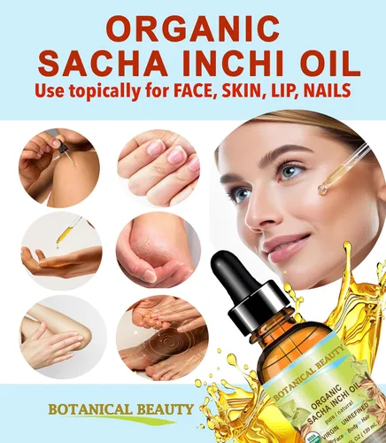 Vista 7 de Botanical Beauty Aceite orgánico de sacha inchi, 100% natural, puro, sin diluir, virgen, sin refinar, prensado en frío, aceite orgánico certificado