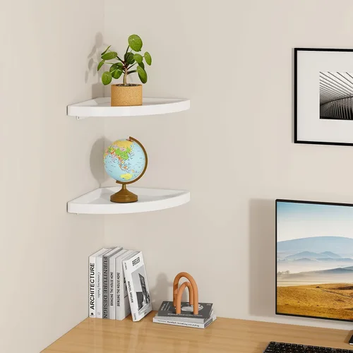 Vista 8 de YMYNY Set of Corner Floating Shelves for Wall Mount 12" White