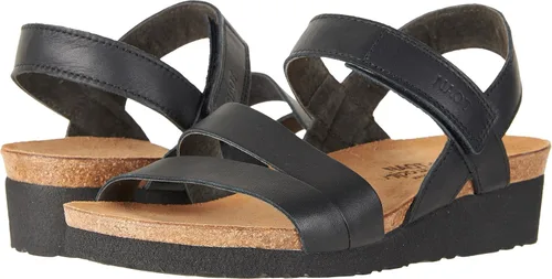 Vista 21 de Naot Kayla sandalia con taco de cuña para mujer Piel de lagarto beige