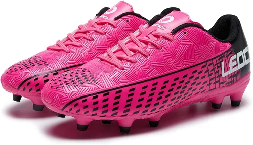Vista 2 de LEOCI Tacos de fútbol para hombre y mujer zapatos de fútbol unisex para exteriores botas de rugby firmes