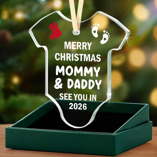 Vista 20 de Regalos para papá que espera: regalo de revelación de Navidad para nuevos padres, promocionado a papá nuevo papá por primera vez, adorno de Navidad