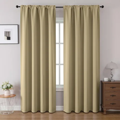 Vista 12 de CUCRAF Cortinas opacas de 45 pulgadas de largo, juego de 2 paneles para dormitorio, bolsillo para cortinero, cortinas de oscurecimiento
