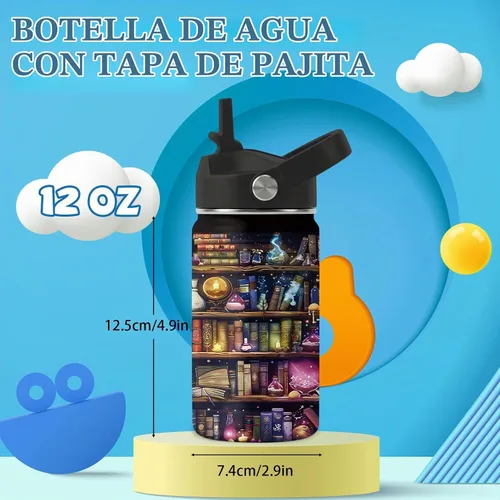 Vista 2 de Book Lovers Gifts- Botella de agua de 12 onzas con asa y popote, vaso de libro para amigos, regalos para mujeres, lectoras, bibliotecaria Estantería