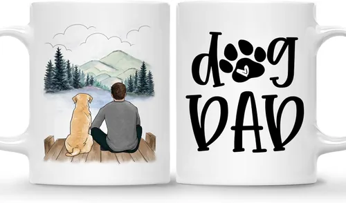 Vista 15 de Gossby Taza de café Dog Dad – Regalo para hombres amantes de los perros labrador retriever negro, regalo de cumpleaños, regalo de Navidad para papá