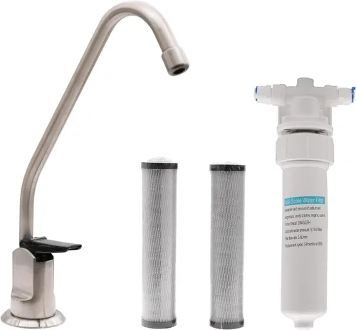 Vista 10 de Westbrass CO128-11 Kit de grifo dispensador de agua fría pura estilo Touch-Flo de 8 pulgadas con unidad de filtro en línea debajo del fregadero y 2