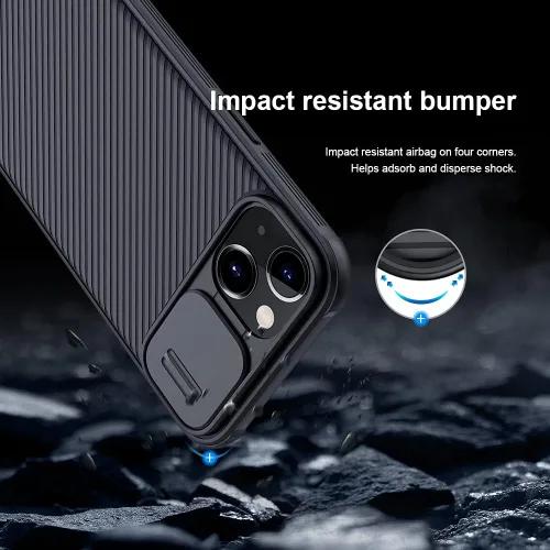 Vista 3 de Mangix Funda para iPhone 13 con Cubierta de Cámara, Ajuste Delgado Funda Protectora de Policarbonato Resistente a Golpes con Cubierta Deslizante