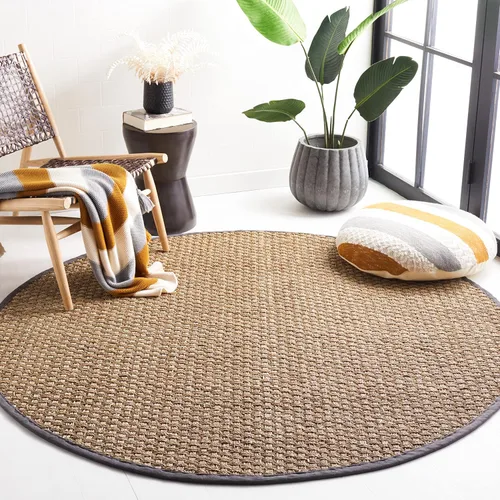Vista 138 de SAFAVIEH Natural Fiber Collection NF114A - Alfombra de pasillo de hierba marina con patrón de tejido de cesta y borde, de 2 pies 6 pulgadas x 16