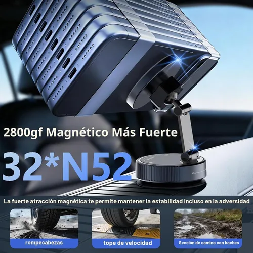 Vista 7 de Cargador de Montaje para Automóvil MagSafe para iPhone-Carga Inalámbrica Rápida de 15W, Rotación de 360° Ajustable, Soporte de Teléfono