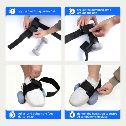 Vista 3 de Tbialis - Accesorio de pie para mancuernas original, resistente, duradero, práctico, para rizar el tobillo, ajustable, soporte