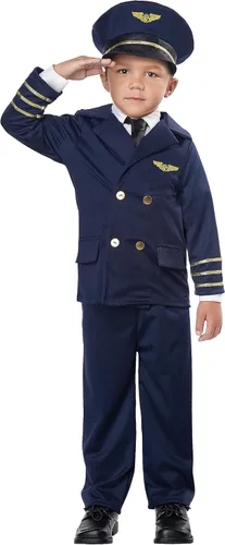 Vista 2 de Disfraz de piloto tamaño pinta para niños pequeños