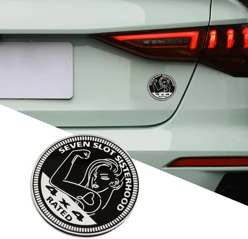Vista 11 de Insignias de metal 3D para automóvil, emblema de cerveza de 4 x 4, insignia redonda de decoración exterior automotriz para automóviles, camiones