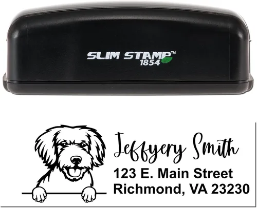 Vista 87 de American Bulldog Stamp Duo, Custom Return Address for Dog Lovers, Personalized Mail Mark for Letters and Cards