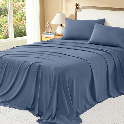 Vista 6 de Litanika Juego de edredón individual XL - 5 piezas Boho copetudo cama en una bolsa Azul Egeo