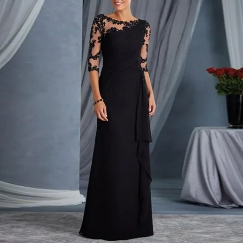Vista 3 de MONBASA Vestido largo sexy para mujer, vestido largo hasta el suelo, vestidos formales y vestidos de noche, vestido de cena de ensayo para invitadas