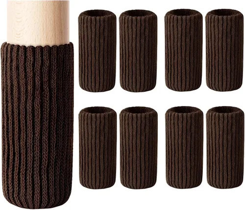 Vista 11 de 8 PCs Calcetines para Patas de Muebles - Calcetines Negros de Alta Elasticidad para Muebles, Protectores de Piso de Patas de Silla Tejidos, Juego