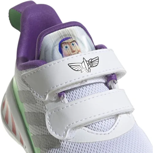 Vista 4 de adidas Fortarun Buzz Shoe - Correr para niños pequeños, Blanco-plata Metálica-Semi Solar Lima
