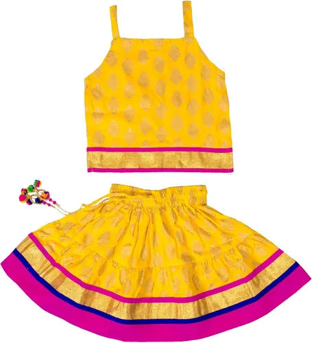Vista 9 de Chandrakala Kids Lehenga Choli Set for Girls (KL101-P)