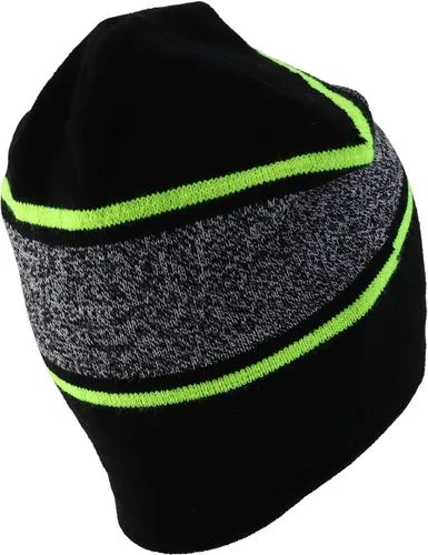 Vista 2 de Trendy Apparel Shop Hecho en Estados Unidos - Gorro corto con rayas contrastantes