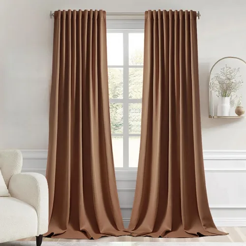 Vista 45 de MIULEE Cortinas opacas con pestaña trasera de 63 pulgadas de largo, juego de 2 paneles para sala de estar, dormitorio, privacidad, bolsillo
