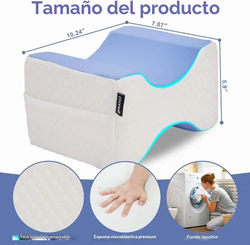 Vista 2 de cooloo8 Almohada de piernas para dormir de lado, almohada de rodilla para dormir de lado, almohada de rodilla, alivio del dolor de ciática, almohada