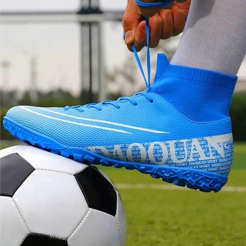 Vista 4 de Qzzsmy Zapatillas de fútbol profesionales para hombre, para interiores y exteriores, para competición, entrenamiento, atletismo, para niños grandes