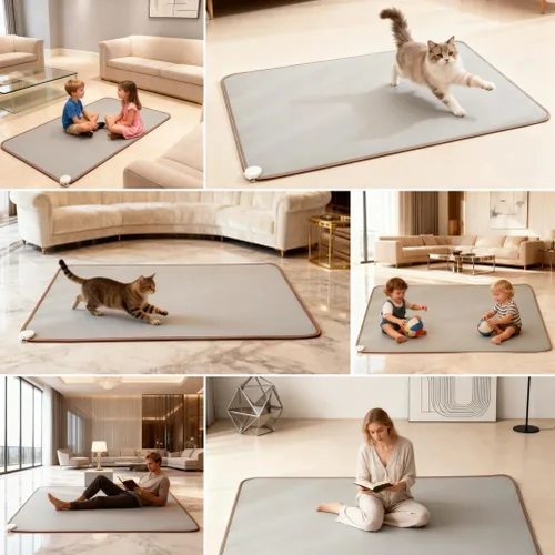 Vista 8 de Heated Area Rug, Infrared Radiant Floor Heater with Adjustable Temperature 12 Hour Timer, Electric Heated Area Rug, Great for Office, Home, Light