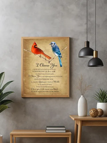 Vista 7 de Arte de pared con texto en inglés "I Choose You" (I Choose You) - Arte de pared con texto en inglés «I Choose You» («I Choose You») – Love Wall Art.