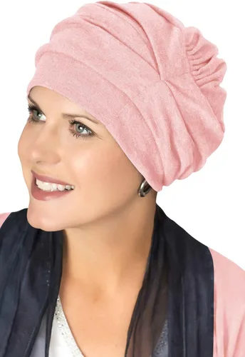 Vista 7 de Trinity Turbante 100% algodón - ¡3 estilos en uno! Sombreros encorvados para quimioterapia, para pacientes con cáncer.
