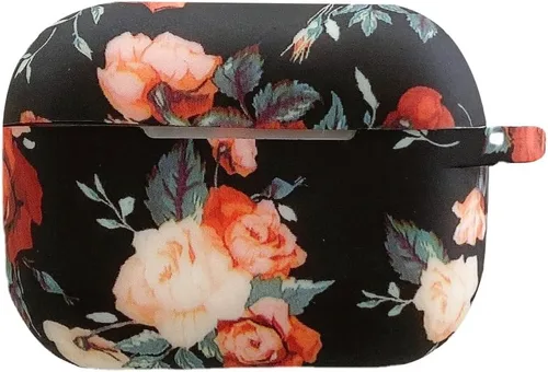 Vista 7 de Funda compatible con Airpods Pro de 2ª generación, funda protectora completa de silicona suave con llavero de pulsera, rosa vintage