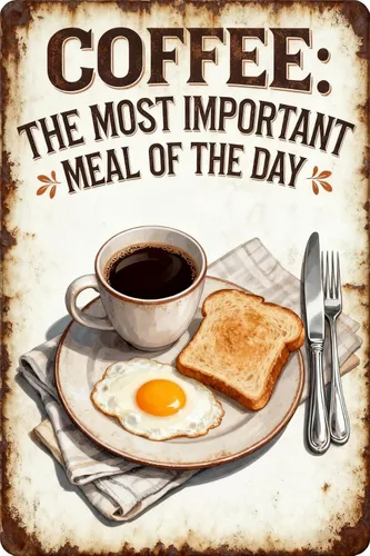 Vista 14 de COFFEE IS THE BEST THERAPY Metal Tin Sign 8x12 Inch - Retro Wall Decor For Man Cave，Home, Bar, Kitchen, Garage
