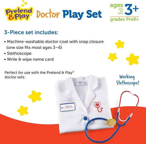 Vista 7 de Learning Resources Set de juego de doctor, 3 piezas