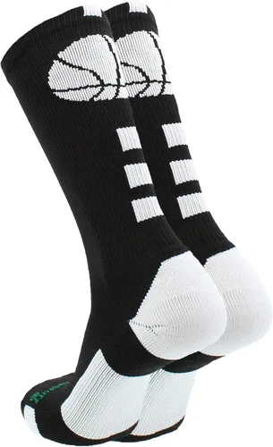 Vista 2 de Calcetines de baloncesto para niños, niñas, hombres, mujeres, calcetines atléticos, tallas para jóvenes y adultos, fabricados en los Estados Unidos