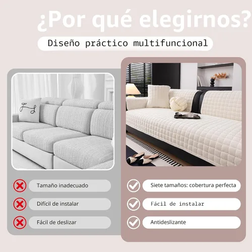 Vista 6 de Fundas seccionales de terciopelo para sofá de 1 asiento